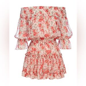 NWT Misa Los Angeles Darla Dres in Poppy Allover Red White Floral XS